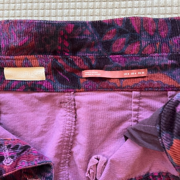 Pilcro corduroy Floral Purple Button-Up Skirt - Picture 3 of 4